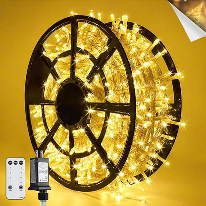 JMEXSUSS 168Ft 600 LED String Lights for Outside, Christmas Lights Outdoor | Indoor Classroom Lights Plug in for Tree Bedroom Patio Wedding Party Holiday Christmas Pergola Decor, Remote, Clear Wire