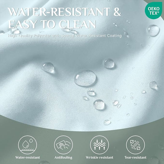Softalker Rectangle Tablecloth, Waterproof Table Cloths Wrinkle Free Fabric Washable Polyester Table Cover for Dining Tables Party Outdoor Camping Parties Buffet - 52 x 70 inch,Baby Blue