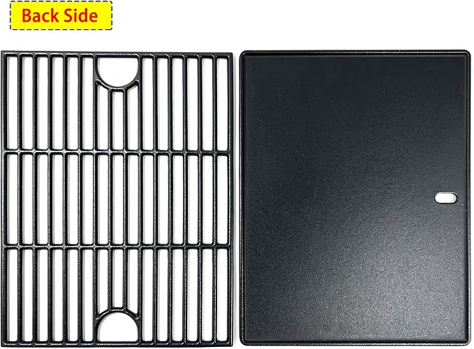 DC133 Cast Iron Cooking Grate and Griddle Replacement for Nexgrill 720-0830H, 720-0783E, 720-0888N, 720-0888, 720-0697, For Charbroil 463241113, 463449914, Kenmore 720-0670A, 41516106210