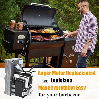 Upgraded 2.0RPM Auger Motor Replacement Parts for Louisiana Most Pellet Grill Smokers CS300 CS450 CS570 CS680 LG700 LG900 LG1100 800Elite Estate860 Part: 50104 50102 (Except V7PC1)