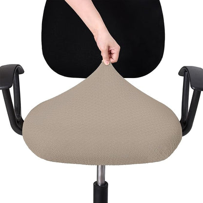 Smiry Office Computer Chair Seat Covers for Desk, Anti-dust Protector | Stretch Jacquard Removable Washable Desk Chair Seat Cushion Protectors, Taupe