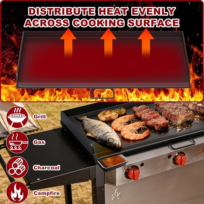 Flat Top Griddle for Camp Chef 3 Burner Griddle, 37" x 16" Fry Griddle Replacement Part for Camp Chef Tundra, Expedition 3X Combo SG100 Accessories, Outdoor BBQ Camping Grills Accessorie