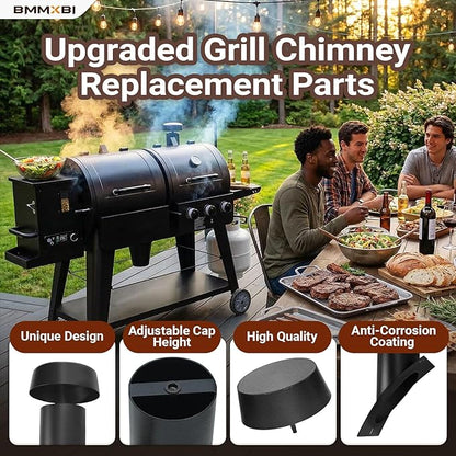 Grill Smoke Stack for Pit Boss PB1230 Series Smoker Chimney Replacement Wood Pellet Smoking Grill Part for Pit Boss PB1230SP