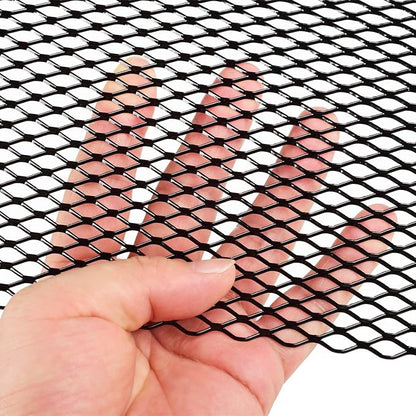 AggAuto Universal 40"x13" Car Grill Mesh 6x12mm Hexagon Hole Black | Aluminum Alloy Automotive Grille Insert Bumper, One of the Most Multifunctional Shape Grids 100x33cm