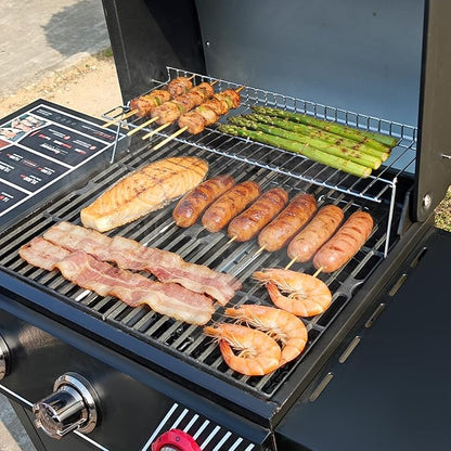 Utheer Stainless Steel Warming Rack Replacement for Dyna-Glo Gas Grills, Fits DGH353CRP & DGF350CSP, Upper BBQ Warming Grate, Extra Cooking Space (23.2" x 7.2")