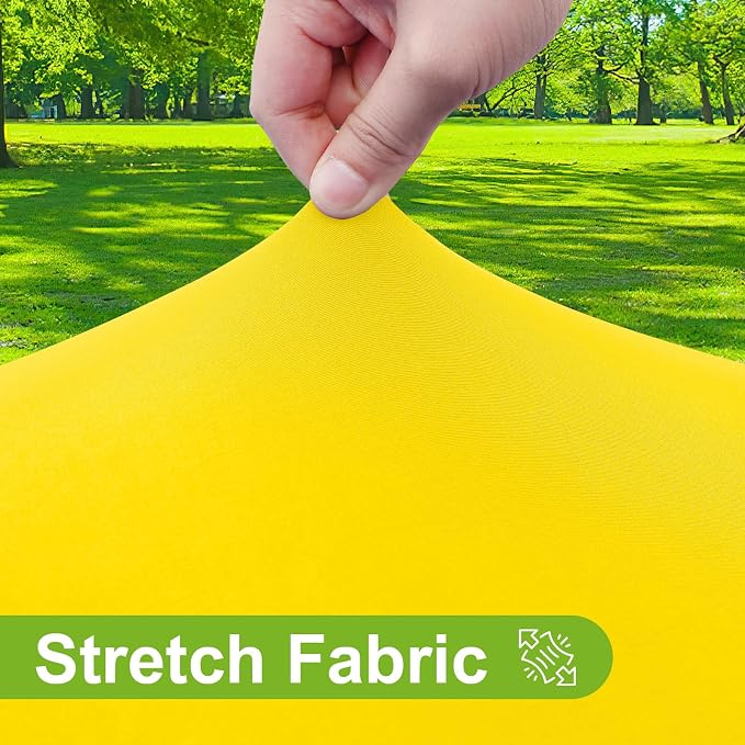 Smiry Round Spandex Tablecloth, Waterpoof Stretch Picnic Table Cover for 36"-44" Tables, Elastic Fitted Washable Tablecloths Dining, Indoor and Outdoor, Yellow