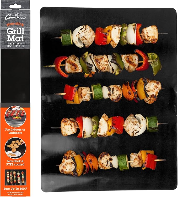 Grilling Mat (13.25x18") - Heavy Duty 100% Non-Stick Reusable BBQ Grilling Sheet & Baking Pan Liner - Use in Barbecue Grill & Oven - Heat Safe up to 500° F - Great for Holiday Dinner & XMas Gift