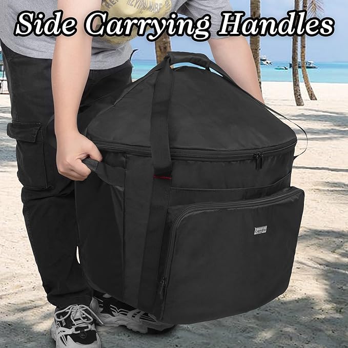 SAMDEW Portable Grill Carry Bag Compatible with Weber Jumbo Joe 18 Inch Charcoal Grill, Grill Cover Compatible with Jumbo Joe 18 in Portable Grill, with Pocket and Handle, Bag Only (Patented Design)