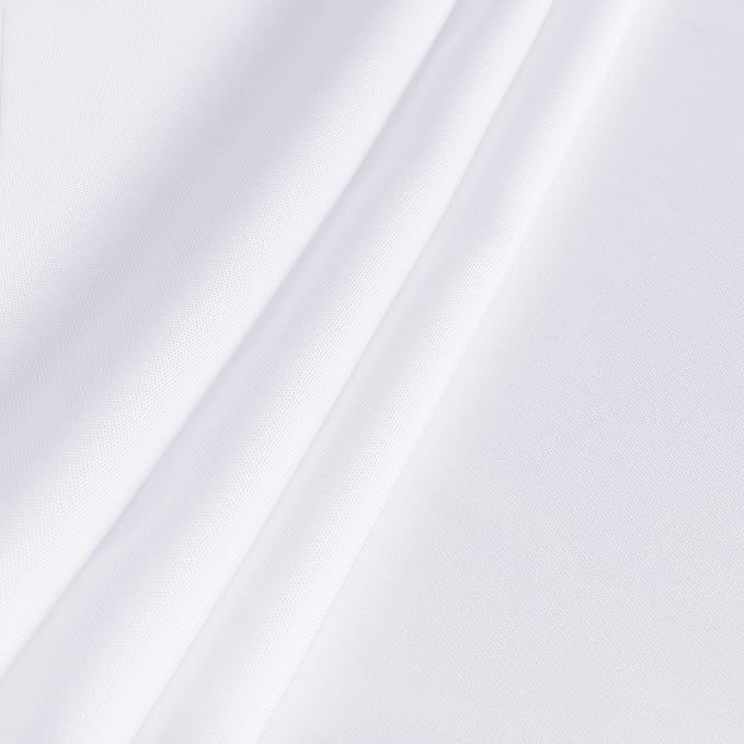 sancua Rectangle Tablecloth, 60 x 84 Inch, White | Stain and Wrinkle Resistant, Washable Polyester Cloth, Decorative Fabric Cover, For Dining Tables, Buffet Parties and Camping