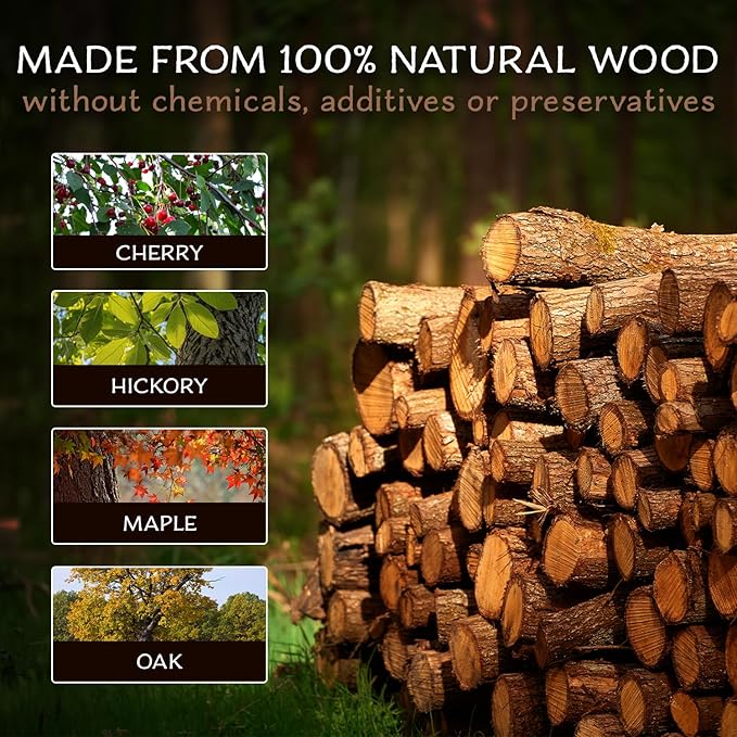SmokeTop® 4 Pack of Wood Chips - Cocktail Smoker Chips for Old Fashioned Cocktails, Whiskey, & Bourbon - Made in The USA (Cherry, Hickory, Maple, Oak)