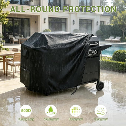70 Inch Grill Cover for Expert Grill 5-Burner Propane Gas BBQ Grills, Outdoor Waterproof Cover for BBQ Propane Griddle with Side Table, Weather Protection Accessory- 70x25x42 in