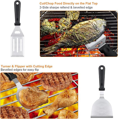 Blackstone Griddle Accessories Kit,16pcs Flat Top Grill Accessories Set for Blackstone and Camp Chef with Spatula,Scraper,Griddle Cleaning Kit &Carry Bag,Great for Outdoor BBQ & Teppanyaki and Camping