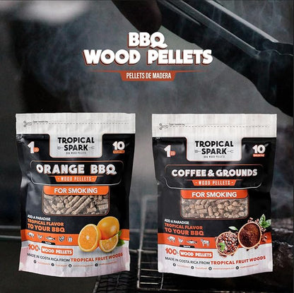 Wood Pellets | Perfect for BBQ, Smoking, Grilling, Bake, Roast, Braise | Premium 100% All-Natural | Orange Wood | 1 lb. Bag