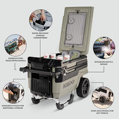 Igloo Trailmate Journey 70Qt Wheeled Cooler | Insulated Hard Shell Ice Chest