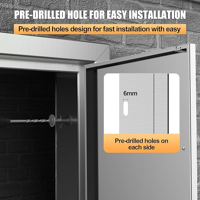 Outdoor Kitchen Doors 33W x 21H Inch, Double BBQ Access Doors 304 Stainless Steel for Outdoor Kitchen Cabinet Grill Station or BBQ Island