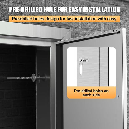 Outdoor Kitchen Doors 42W x 21H Inch, Double BBQ Access Doors 304 Stainless Steel for Outdoor Kitchen Cabinet Grill Station or BBQ Island