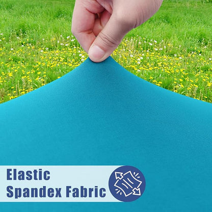 Moosfor 2 Pack Rectangle Spandex Fitted Table Cloth, 5FT Elastic Tablecloth | Washable Picnic Table Cover, Stretch Waterproof Table cloths for Party, Patio, Dining, Kitchen, 30" x 60", Teal
