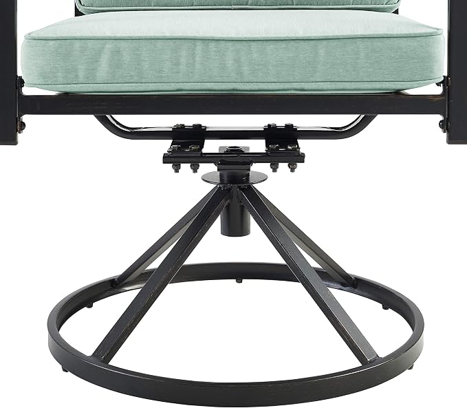 Crosley Furniture Kaplan 7-Piece Outdoor Dining Set for 6, Patio Table and Chairs for Backyard, Deck, Oiled Bronze with Mist Cushions