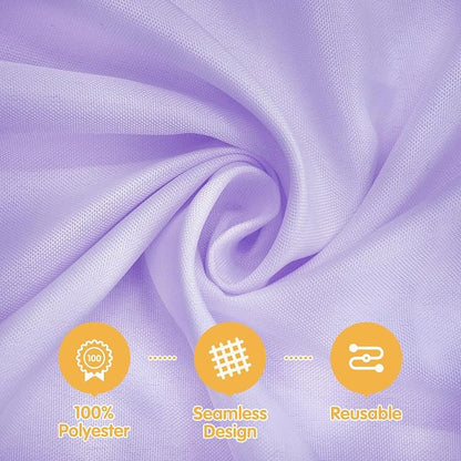 BRILLMAX 8 Pack Lavender Tablecloths 70x120 Inch for 6-8ft Rectangle Tables | 150 GSM Polyester Fabric, Universal Fit, Water, Stain & Wrinkle Resistant Cloth Cover for Wedding Reception Banquet Party