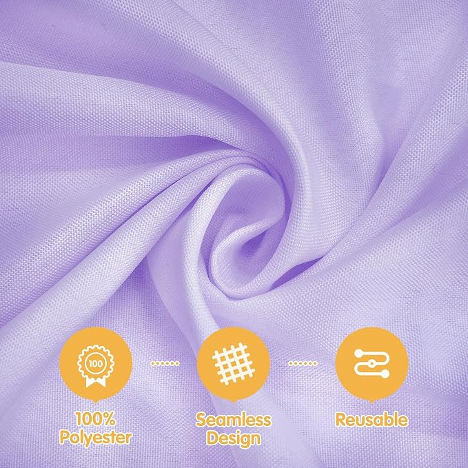 BRILLMAX 8 Pack Lavender Tablecloths 60x126 Inch for 8ft Rectangle Tables | 150 GSM Polyester Fabric, 15" Standard Drop, Water, Stain & Wrinkle Resistant Cloth Cover for Wedding Reception Banquet Party