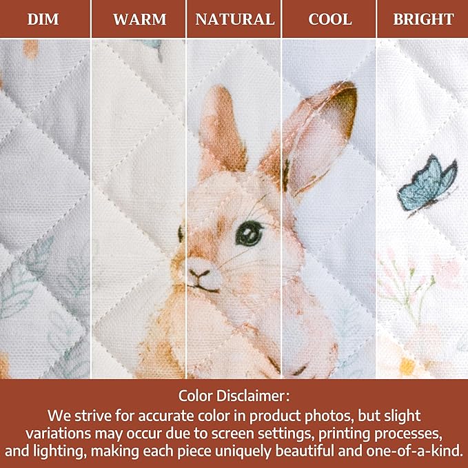 Maison d'Hermine Oven Gloves 100% Cotton Oven Mitt 7" x 13" with Loop Heat Resistant BBQ Cooking Gloves Baking Grilling Kitchen Hotel Home Farmhouse Spring Summer (Pack of 1, Easter Dew)