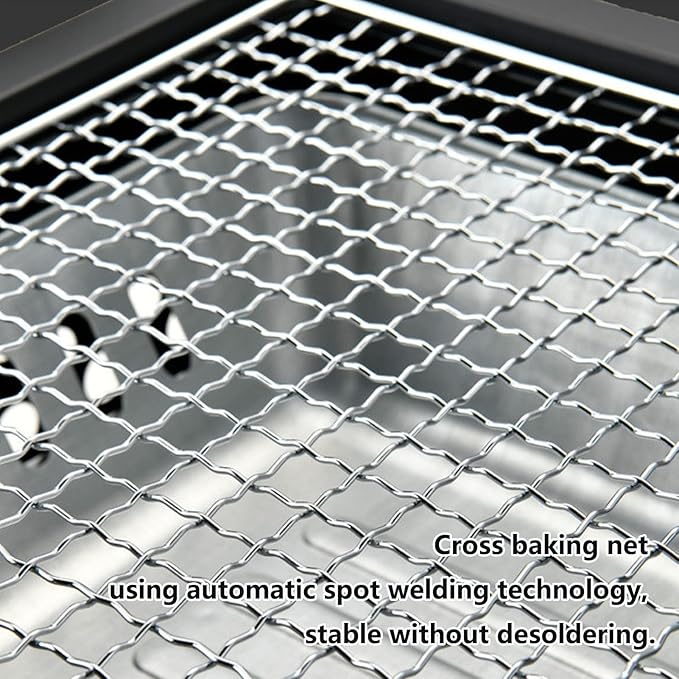 Desk Tabletop Outdoor Charcoal Grill Portable Small BBQ Grill Easy Assembly with Grid Lifter and Stainless Steel Grill Grate for Camping Picnics Garden Beach Party(White B)