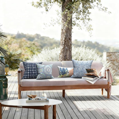 LVTXIII Outdoor Pillow Covers 20x20 Inch, 2 Pack Large Square Throw Pillow Cases, Fade-Resistant Cushion Covers for Patio Furniture Sofa, Garden Porch, A Pebble Blue