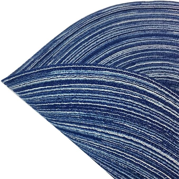 WAZAIGUR Red-A，Placemats,Round Placemats for Dining Table Set of 4 Woven Heat Resistant Non-Slip Kitchen Table Mats Diameter 14 inch(Blue)