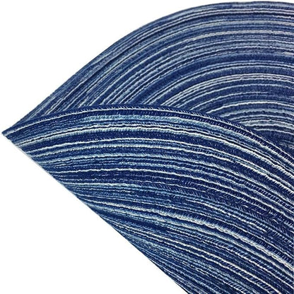 WAZAIGUR Red-A，Placemats,Round Placemats for Dining Table Set of 6 Woven Heat Resistant Non-Slip Kitchen Table Mats Diameter 14 inch(Blue)