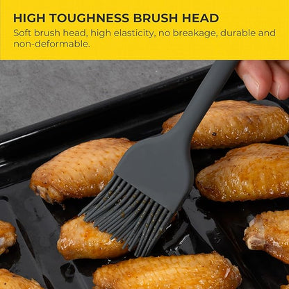 Elihome × Peanuts Silicone Basting Brush (8.75”) – Heat Resistant to 600°F, Food-Grade Platinum Silicone, Seamless 1-Piece Design, Non-Stick Safe, Dishwasher Safe, Dark Grey