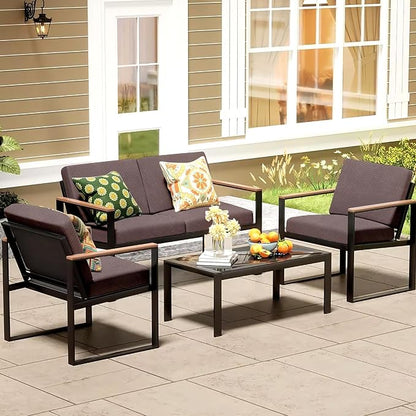 8Pcs Patio Cushion Covers, Outdoor Stretch Cushion Covers, Washable | Stretch Fit, Replacement, Washable and Reusable Furniture Protectors, Fits most patio furniture cushion covers, Cover Only