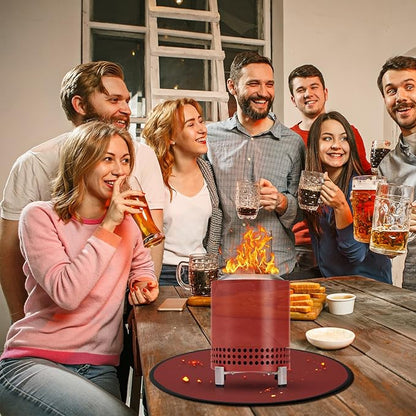 Solo Stove Mesa/XL Tabletop Fire Pit Mat, 4-Layer Fireproof Heat Resistant Under Grill Mat, Easy-to-Clean Waterproof & Non-Slip for Table Top Protection - Red