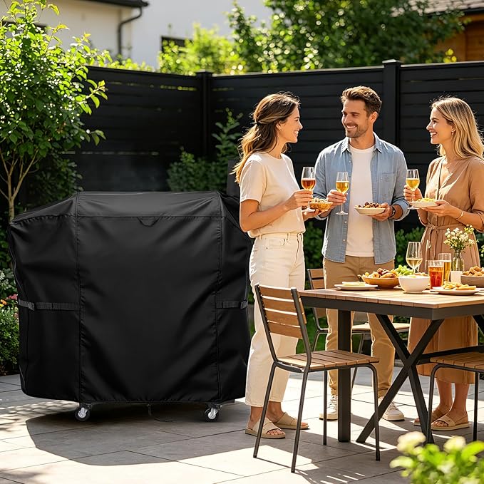 Charcoal Grills Cover for Z Grills 700D6 Pellet Grill, Waterproof Outdoor Grill Cover BBQ Grill Cover Barbeque Grill Cover (Cover Only) - 48" L×22" W×48" H, Black