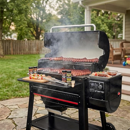 Stanbroil Folding Front Shelf for Weber Searwood 600 XL Pellet Grill, Grill Accessories to Add Work Space, Storage and Food Prep, 34.8" L X 12" W