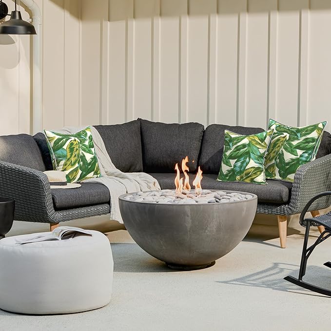 LVTXIII Outdoor/Indoor Pillow Covers, Patio Fade Resistant Throw Pillow Covers ONLY, Waterproof Farmhouse Accent Cushion Cases for Sofa Patio Couch Decoration 20"x20" Set of 2, Lush Leaf Jungle
