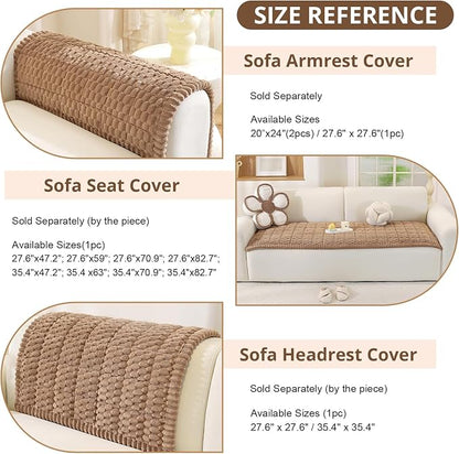 OstepDecor Couch Cover for Dogs, Washable Non Slip Sofa Cover for Pets | Soft Couch Covers for Sofa, Loveseat and Sectional, Furniture Protector Against Pet Hair & Dirt (27.6" x 70.9", Brown)