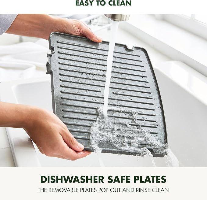 GreenPan Elite 7-in-1 Multi-Function Contact Grill & Griddle, Healthy Ceramic Nonstick Reversible Plates, Adjustable Shade & Shear, Closed Press/Open Flat Surface, PFAS-Free, Cream White
