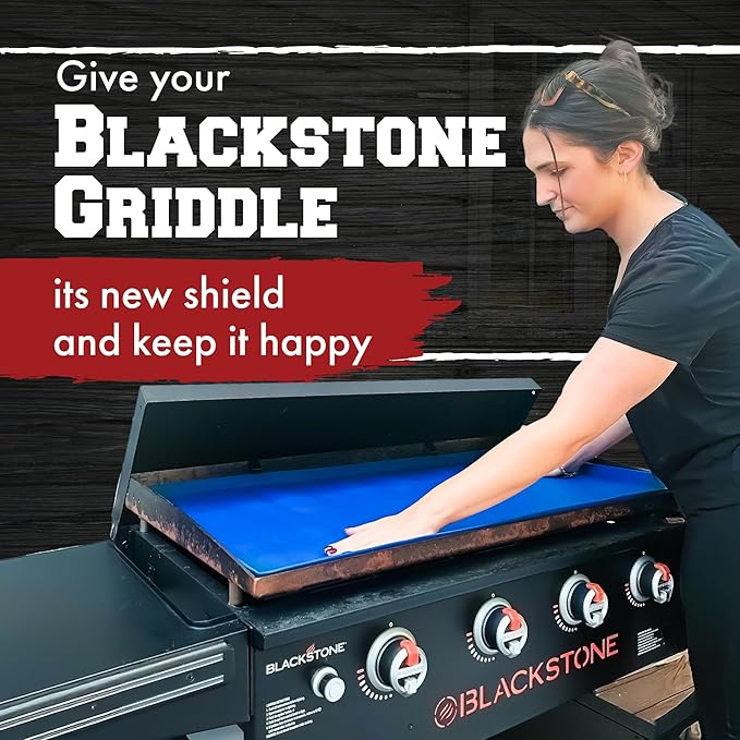 KITCHEN PERFECTION 17" Premium Silicone Griddle Cover Mat for Blackstone Griddle 17 Inch - Hermetic Protection from Rust & Debris All Year, Fits All Blackstone 17 Inch Models - Food Grade Silicone