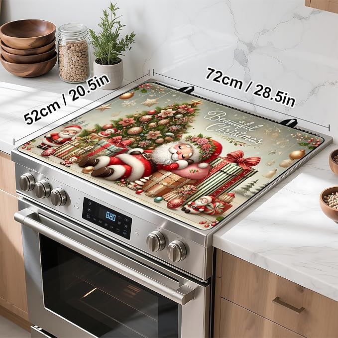 Christmas Stove Top Cover Snowman Stove Top Cover for Home Decoration Kitchen Pad Non-Stick Washable Cooktop Covers Countertop Protector Keep Stove Clean 28"x20" (Man)