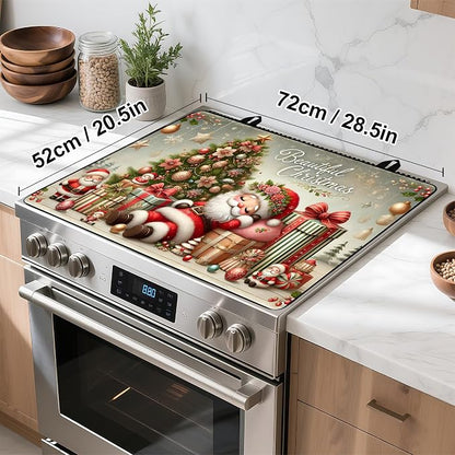 Christmas Stove Top Cover Snowman Stove Top Cover for Home Decoration Kitchen Pad Non-Stick Washable Cooktop Covers Countertop Protector Keep Stove Clean 28"x20" (Man)