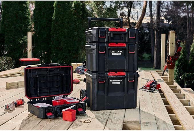 CRAFTSMAN VERSASTACK XL System Tool Box, Water Resistant Tool Storage, with 6 Small Parts Containers, 21 Inch (CMST21415)