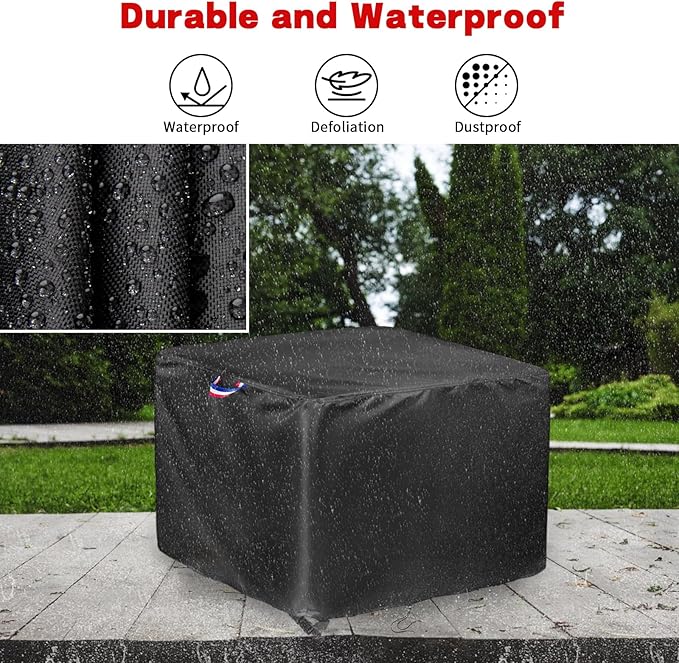 Patio Table Cover, 36 Inch Square Patio Covers for Outdoor Furniture Waterproof, Outdoor Small Table Cover Fit Square Tabletop Bistro High Top Table - 36 x 36 x 28 Inch