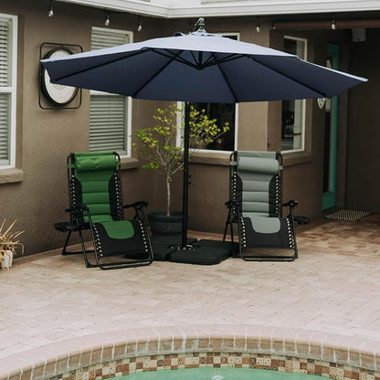 Backyard Expressions Deluxe XL Padded Recliner Zero Gravity Chair – Ergonomic Anti-Gravity Lounger with Folding Design, Side Tray, and Adjustable Headrest