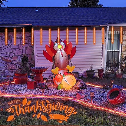 QITONG 2 Pack Solar Halloween Lights, Each 33ft 100 LED Orange String Lights, 8 Modes Fairy Lights in Clear Thin Tube for Thanksgiving Fall Decor