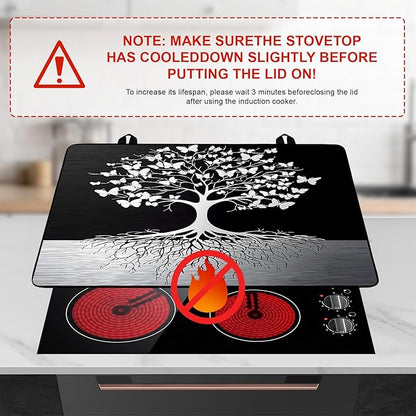 Tree of Life Stove Top Cover Retro Flower Gas Stove Top Cover for Home Decoration Kitchen Pad Non-Stick Washable Cooktop Covers Countertop Protector Keep Stove Clean 28"x20"
