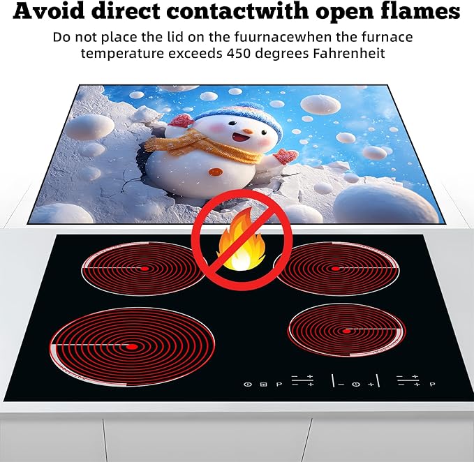 Christmas Multi-Design Stove Cover for Glass/Electric Stoves - 3-in-1 Heat-Resistant Protector Mat, Non-Slip Drying Rack 28"x20"