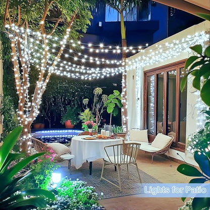 JMEXSUSS 800 LED White String Lights Indoor Outdoor, Wedding Lights Plug in | Christmas Tree Lights with Remote, Decorative Lights for Room Classroom Yards Patio Decor, Timer