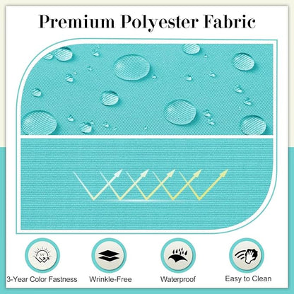 Cozyide Outdoor Chair Cushions, Waterproof Patio Seat Cushions with Adjustable Straps, Round Corner Patio Chair Cushions for Garden, Teal, 17x16x2 Inch (Pack of 4)