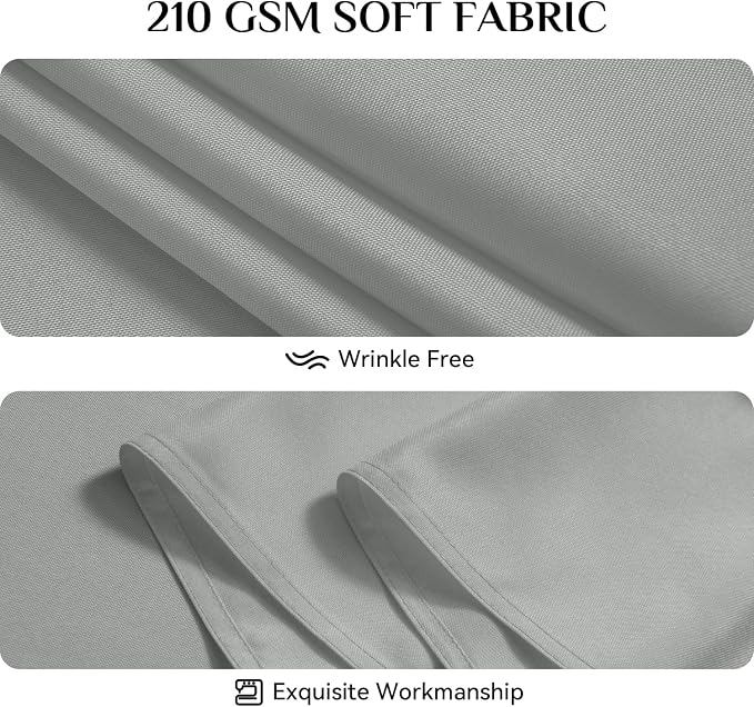 Softalker Square Tablecloth, Waterproof Table Cloths Wrinkle Free Fabric Washable Polyester Table Cover for Dining Tables Party Outdoor Camping Parties Buffet - 70 x 70 inch,Light Grey