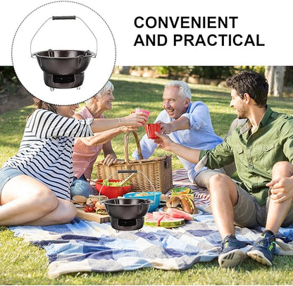 IMIKEYA Portable Charcoal Stove Barbecue Grill Outdoor Camping Supplies Coffee Color Cast Iron Heating Tea Stove